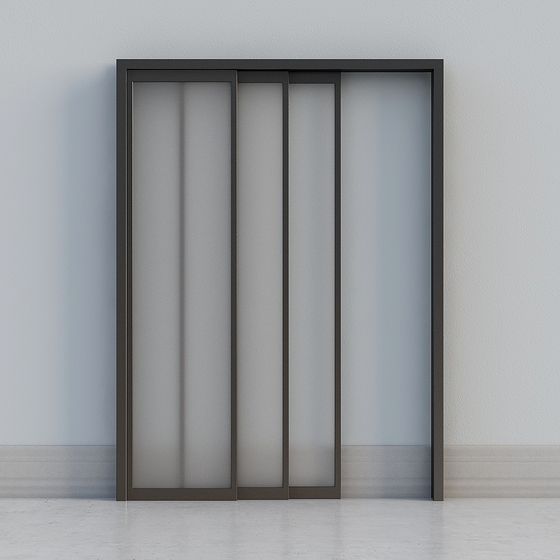 Contemporary Glass Sliding Door 3D model