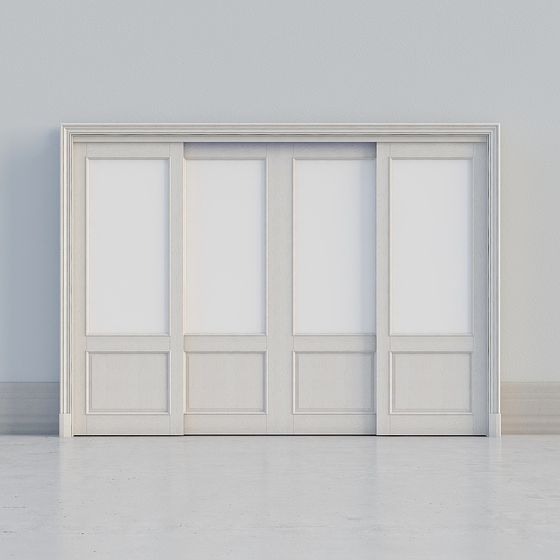 Elegant Sliding Door 3D model with Low Poly Design