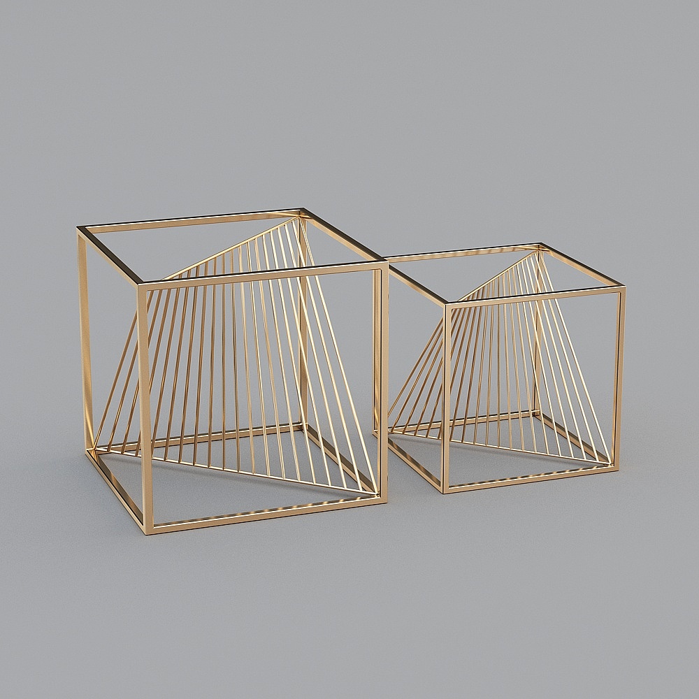 Golden Geometric Frame 3D model