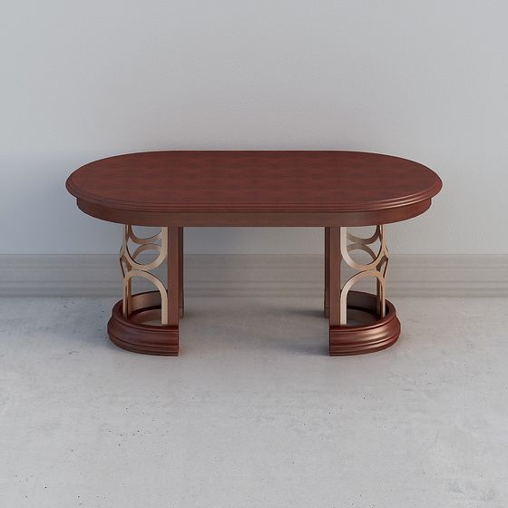 Elegant Oval Dining Table 3D model