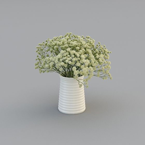 Country Vase with Daisies 3D model