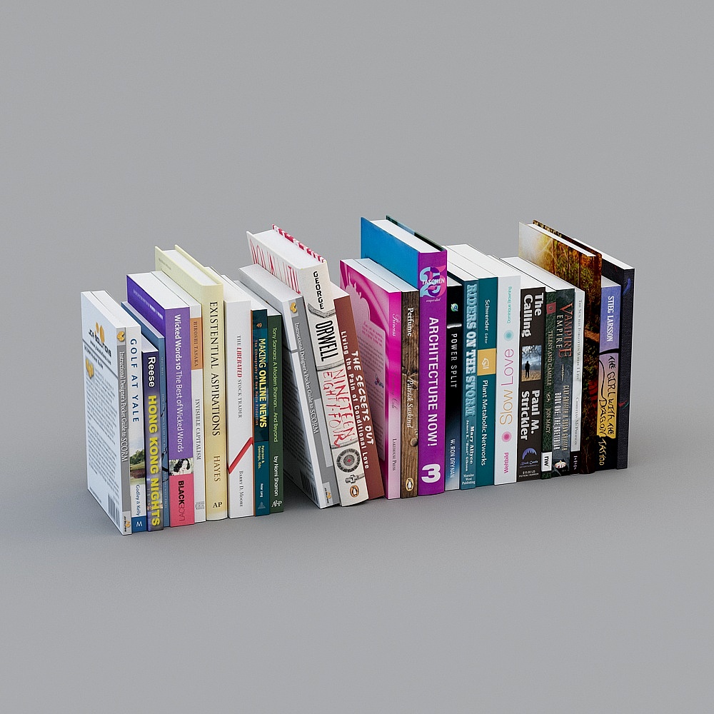 Realistic Low-Poly Bookshelf 3D model