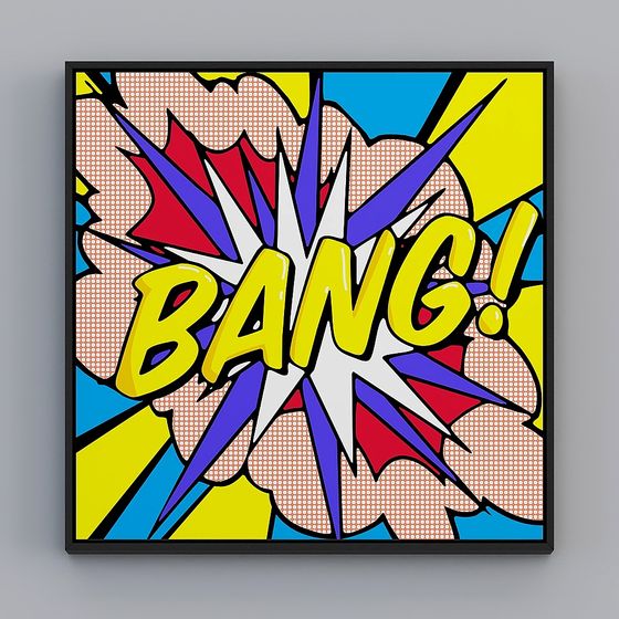 Bang Pop Art 3D model - Vibrant Low Poly Design