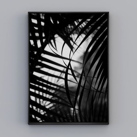 Tropical Frame 3D model with Palm Leaf Design