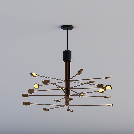 Stylish Starburst Chandelier 3D model for Modern Interiors