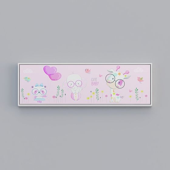 Cute Baby Panel 3D model for Whimsical Designs