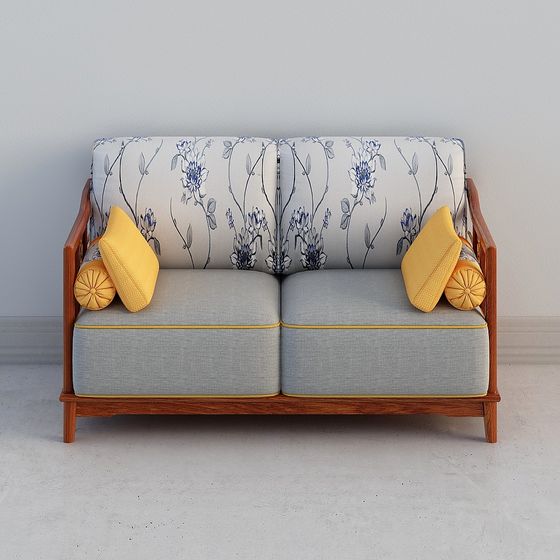 Elegant Low-Poly Sofa 3D Model