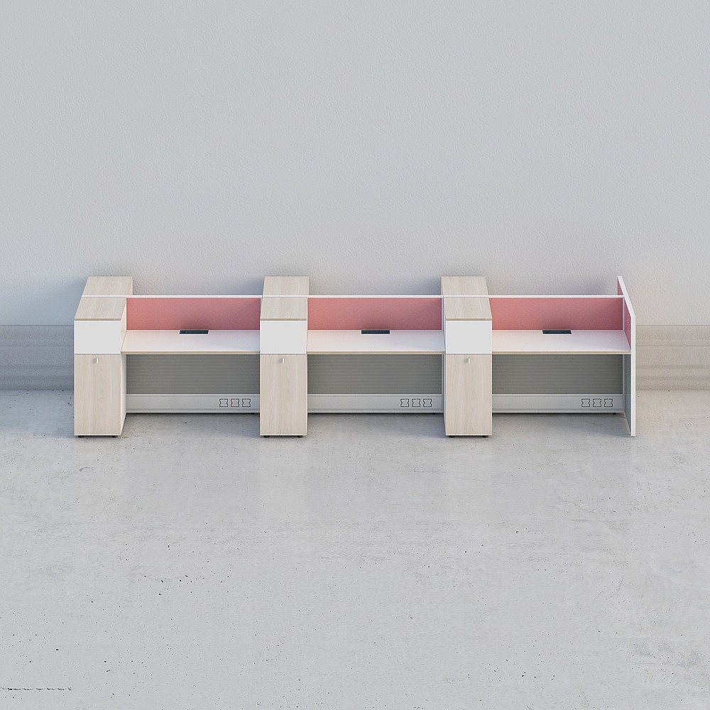 06-BOX six-person in-line position-2 office desk for 6 seats