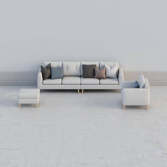 Modern Low-Poly Sofa Set 3D model