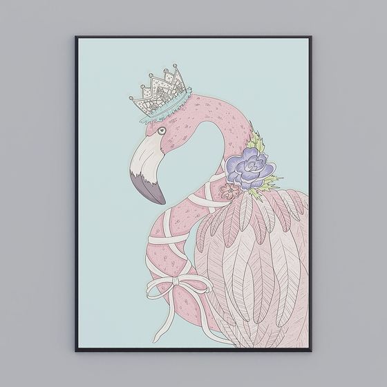 Elegant Queen's Flamingo 3D model
