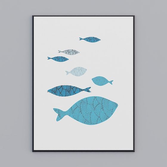 Underwater School of Fish 3D model