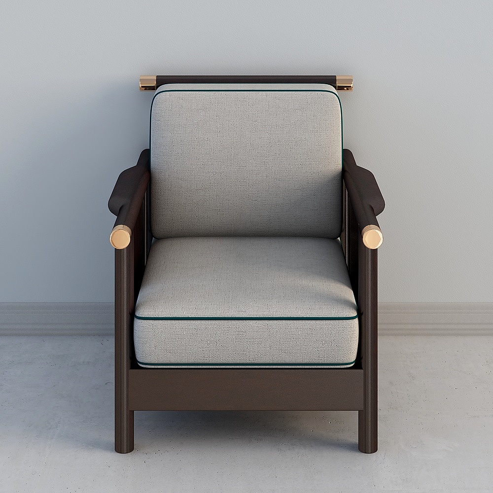 New Chinese-style Smick-single-seat sofa-813 (1-plus-two-three)-2 cloth