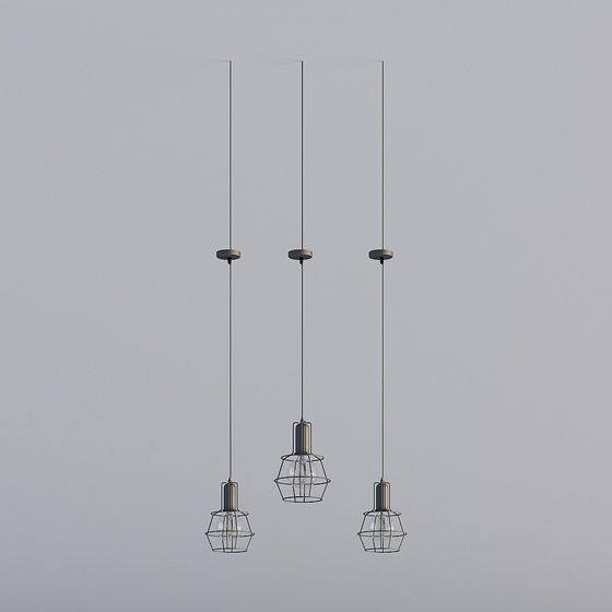 Industrial Style Suspension Light 3D model