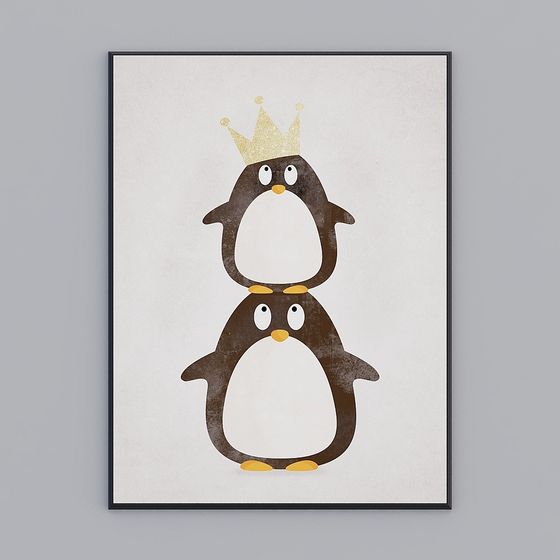 Crown Penguin 3D model for Creative Projects