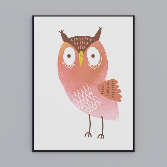 Charming Low-Poly Owl 3D model