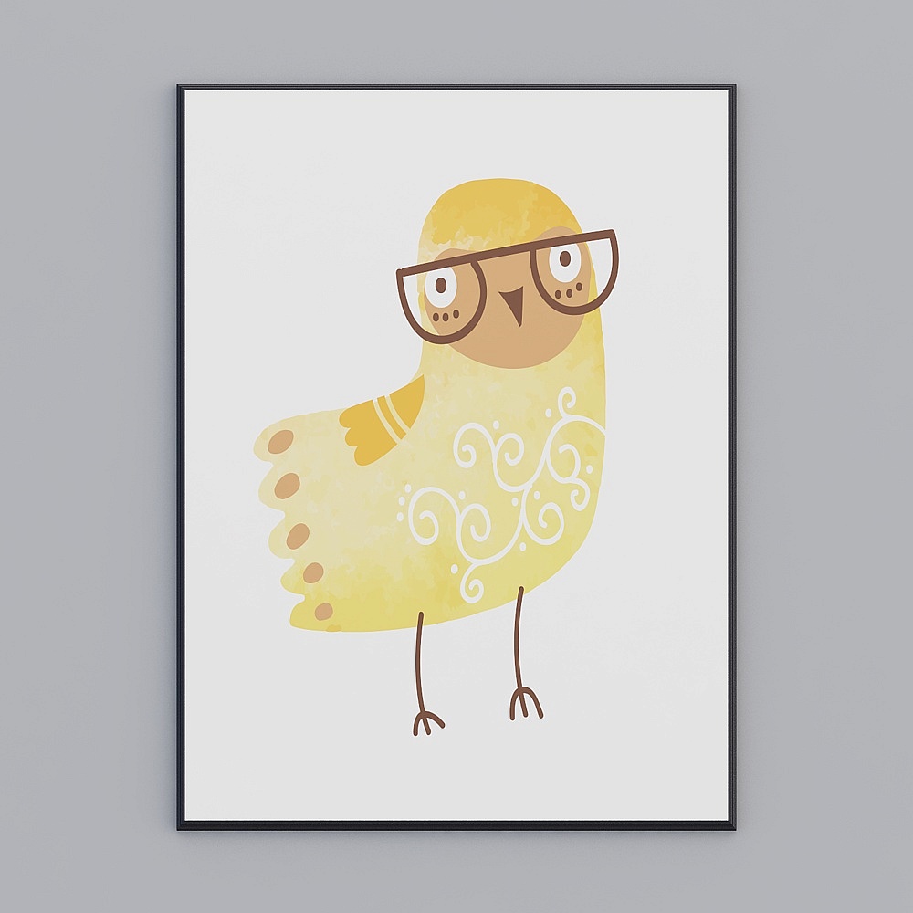 Whimsical Low-Poly Yellow Bird 3D model