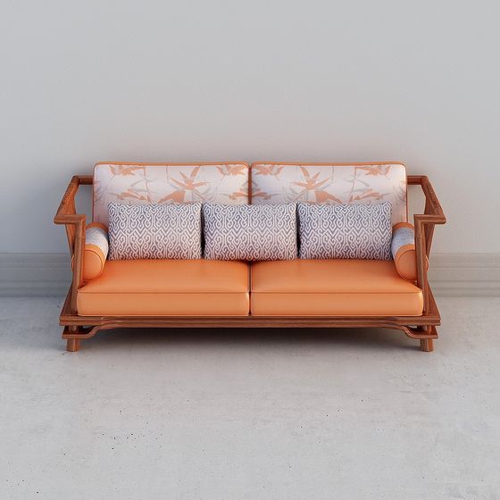 Chic Low-Poly Sofa 3D model for Modern Spaces