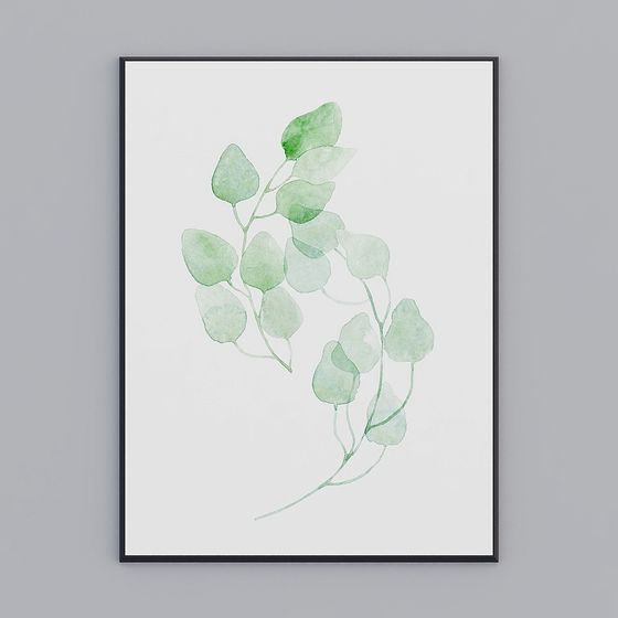 Watercolor Greenery 3D Model
