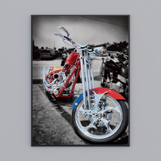 Retro Motorcycle 3D Model for Creative Projects