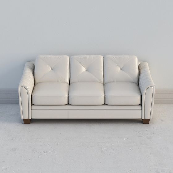 Elegant Low-Polygon Sofa 3D model for Modern Spaces