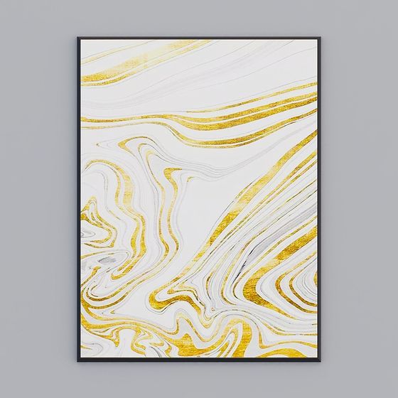 Flowing Gold - Modern Low-Poly 3D Model