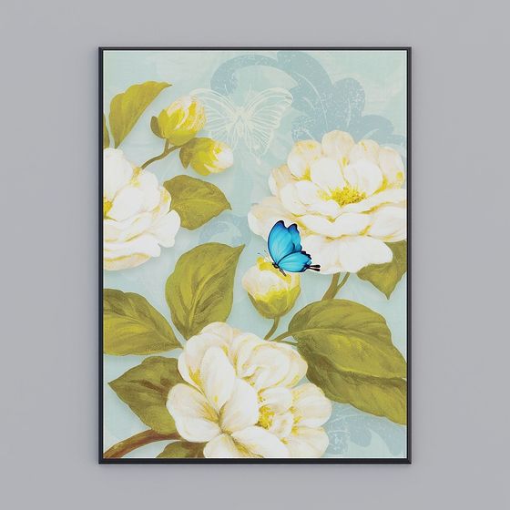 Vibrant Floral 3D Model for Artistic Spaces