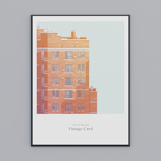 Vintage Aesthetic Low-Poly Building 3D Model