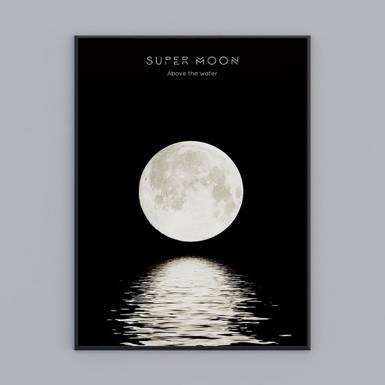 Super Moon Above the Water 3D model