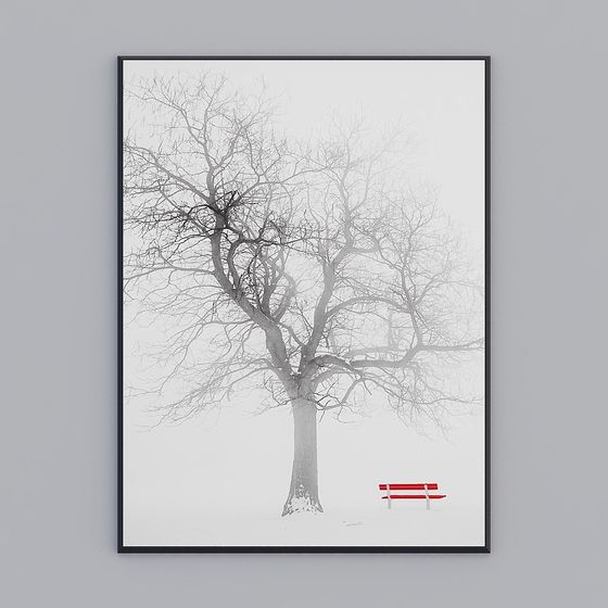 Detailed Winter Tree 3D Model for Creative Projects