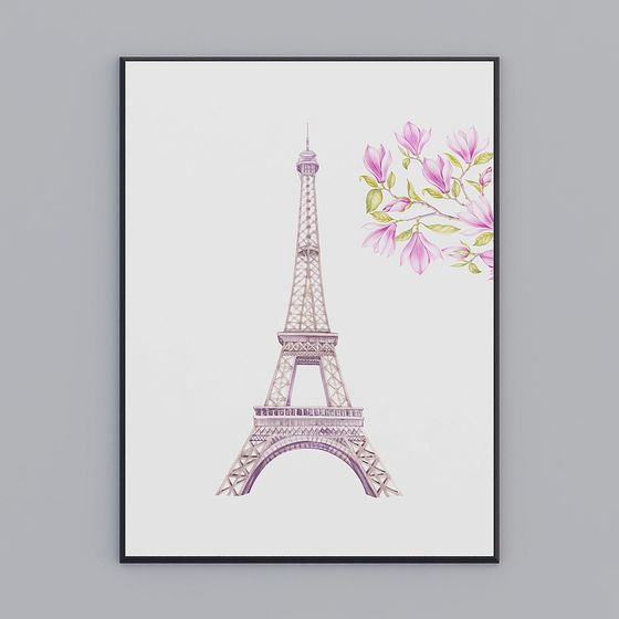 Classic Eiffel Tower 3D Model in Low-Poly Design