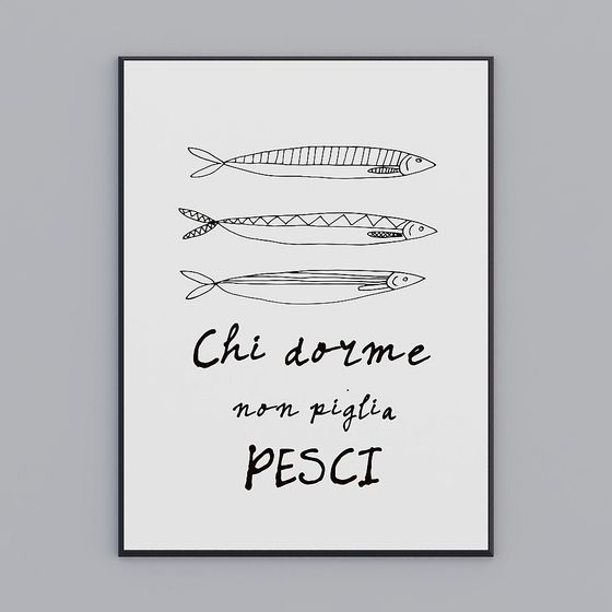 Fish Proverb 3D Model Art