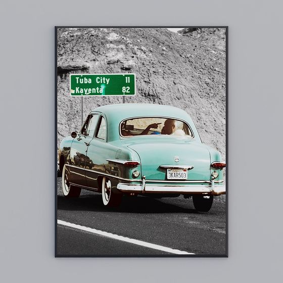 Road Trip Retro Car 3D model