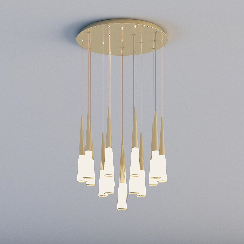 Elegant Low-Polygon Chandelier 3D model