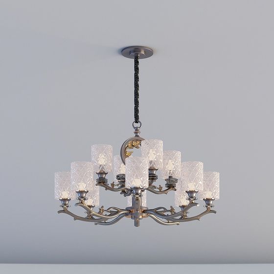 Elegant Low-Poly 3D Pendant Light Model