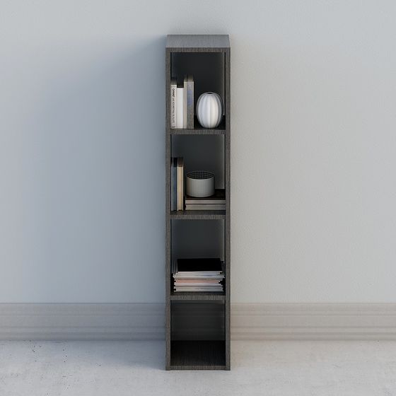 Elegant Low-Poly Bookshelf 3D model