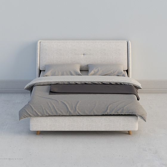 Contemporary Low Polygon Bed 3D model for Stylish Homes