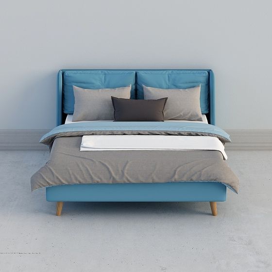 Stylish Low Polygon Bed Frame 3D Model