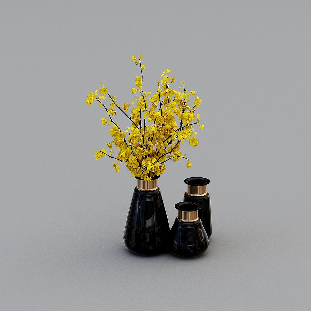 Modern Elegance Vase Set 3D model