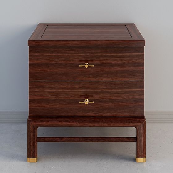 Stylish Low-Poly Nightstand 3D model