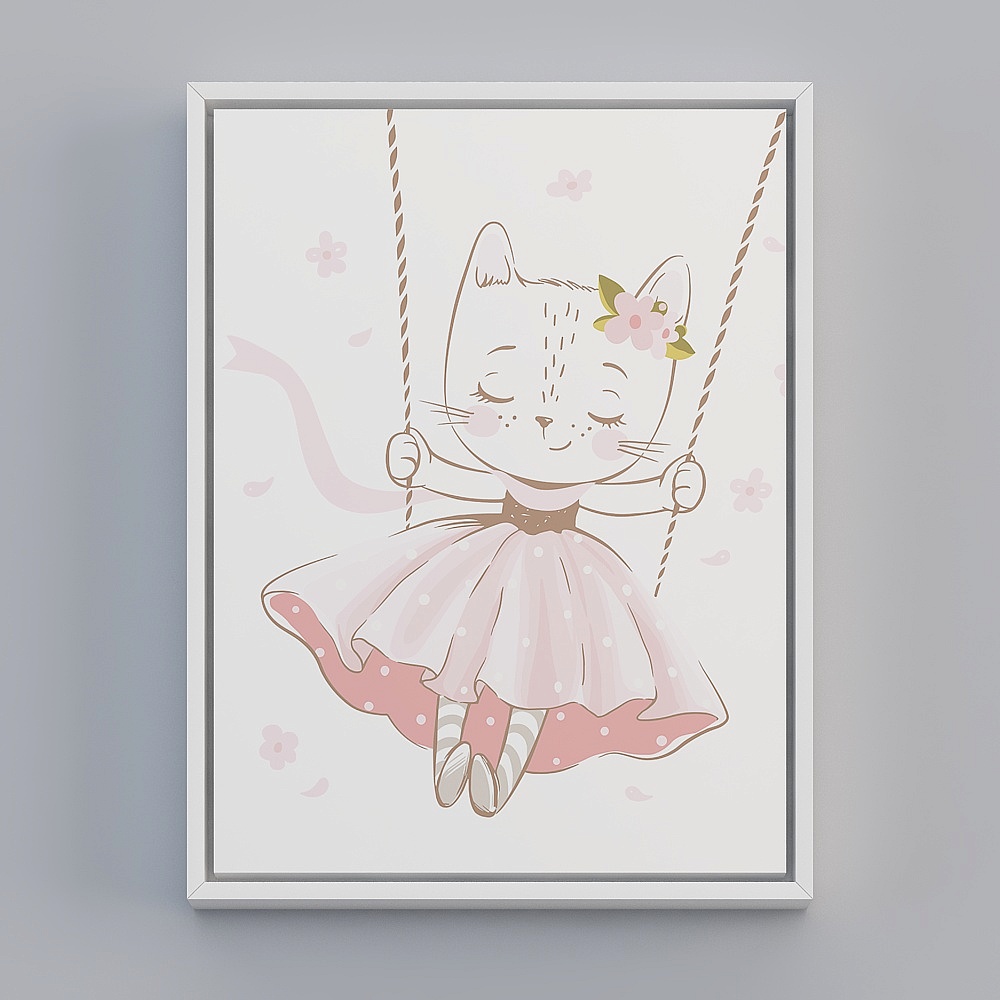 Nordic Amusement Park cartoon children's room decorated with painted pink princess room bedside hanging painting girl bedroom room mural bwclz-x-4