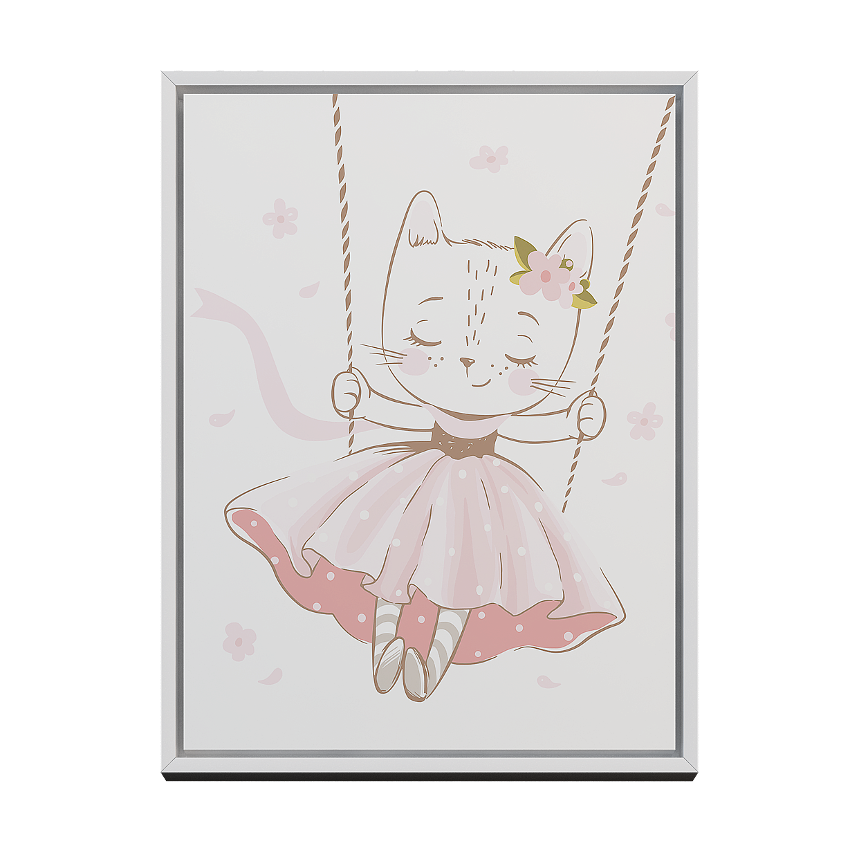 Swinging Kitty 3D Model – Low-Poly Playful Cat