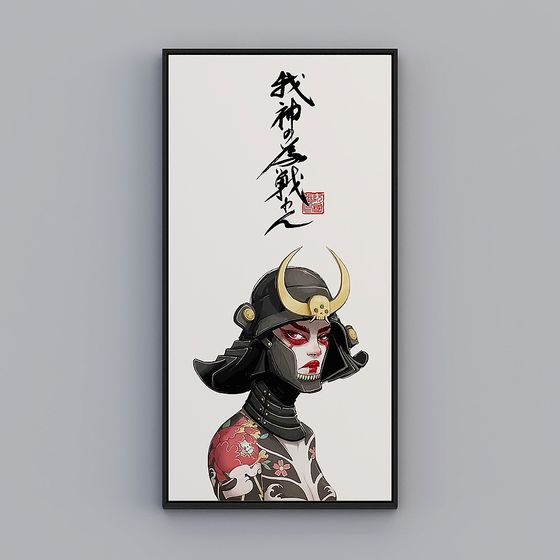 Samurai Tattooed Female Warrior 3D model