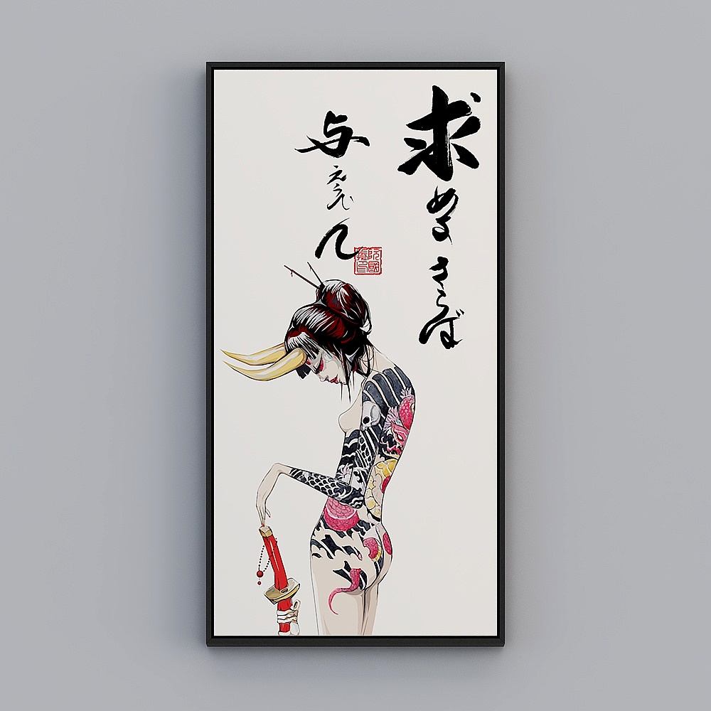 Samurai Tattoo Woman 3D model