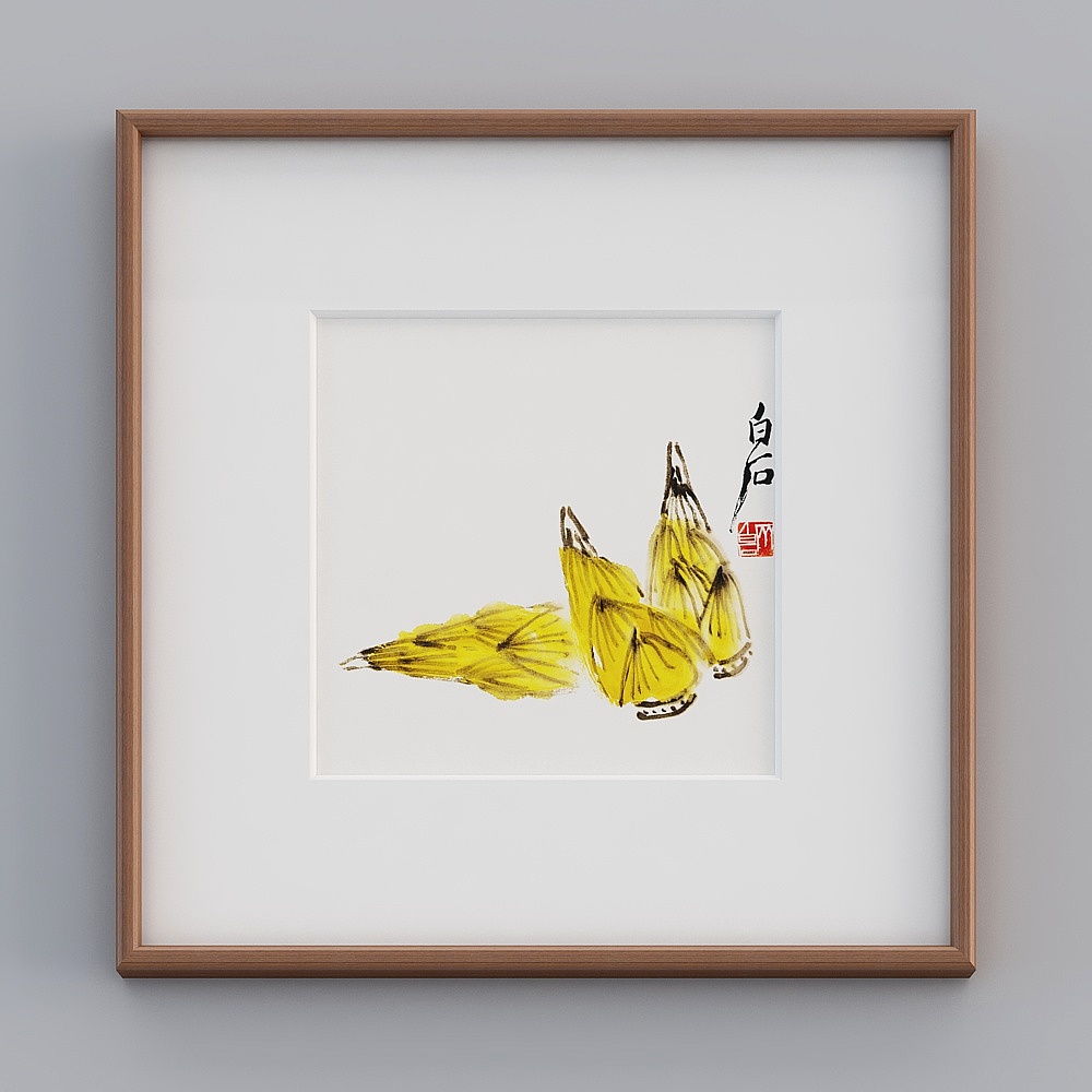 Ink Wash Yellow Butterfly 3D model