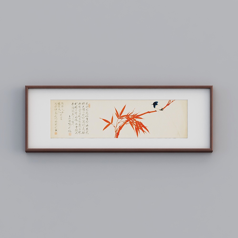 Bamboo Melody with Birds 3D Model