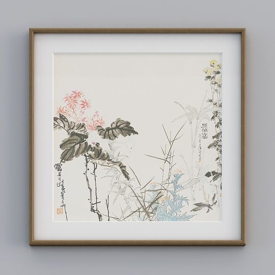 Ink Wash Floral 3D model - Unique Artistic Representation