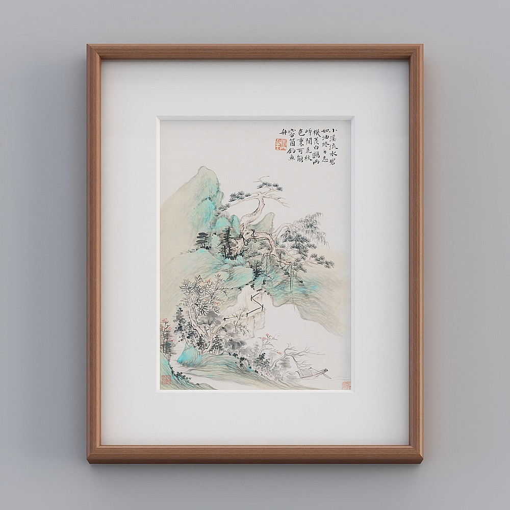 Kippoon  single vertical sea otter color solid wood-framed landscape 43x53cm landscape twrgz-zs-gg-sk-20