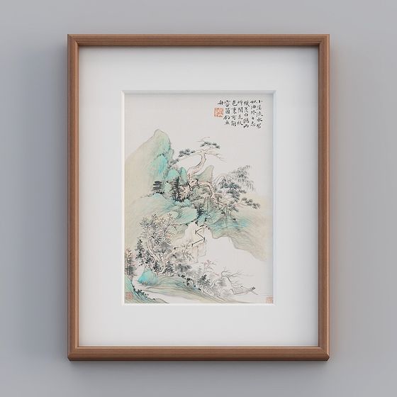 Ink Wash Mountain Scene 3D model for Creative Works