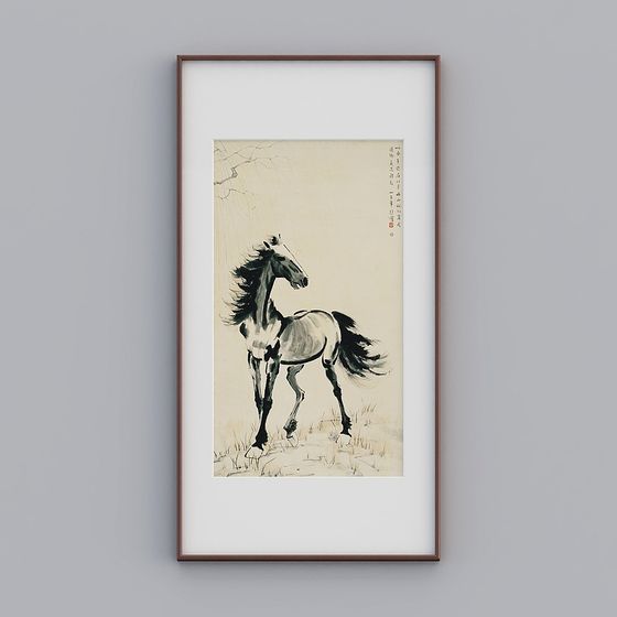 Galloping Horse 3D Model Inspired by Chinese Ink Painting