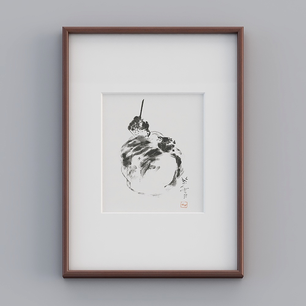 Eight mountain people modern new Chinese ink Zen intention hanging painting study tea room decoration painting ink print works twrgz-zs-gg-sk-14